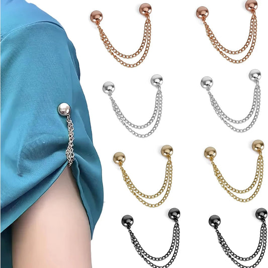 4PCS Magnetic Clothing Clips – No-Pin Fabric-Friendly Brooches for Scarves, Cardigans & Hijabs