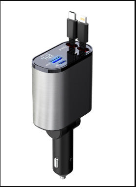 100 W USB‑C + USB‑A Metal Car Charger – Super Fast PD Charging Adapter