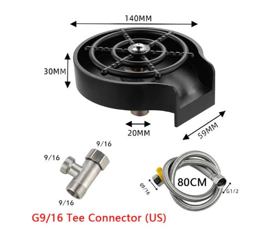 Bar Counter Cup Washer Sink – High-Pressure Spray Automatic Faucet Coffee Pitcher Wash Tool