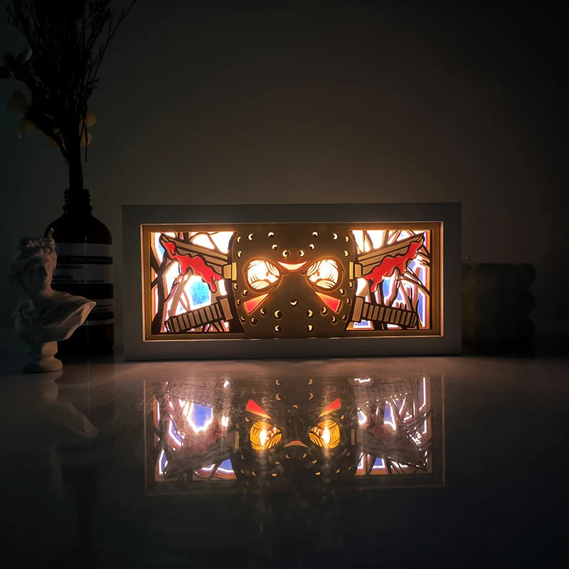 Demon Slayer 3D Paper-Cut Light Box β Remote Control LED Anime Night Lamp for Bedroom & Gift