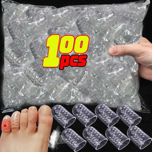 Transparent Soft Silicone Toe Caps – Anti-Friction Blister Protector for Foot Pain Relief and Foot Care