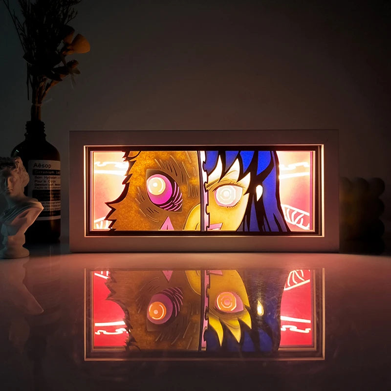 Demon Slayer 3D Paper-Cut Light Box β Remote Control LED Anime Night Lamp for Bedroom & Gift