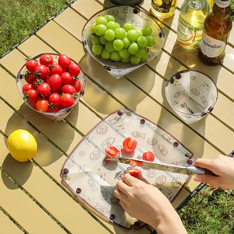 Outdoor Folding Camping Tableware Set – Lightweight Collapsible Bowl, Plate, Cup & Coffee Filter