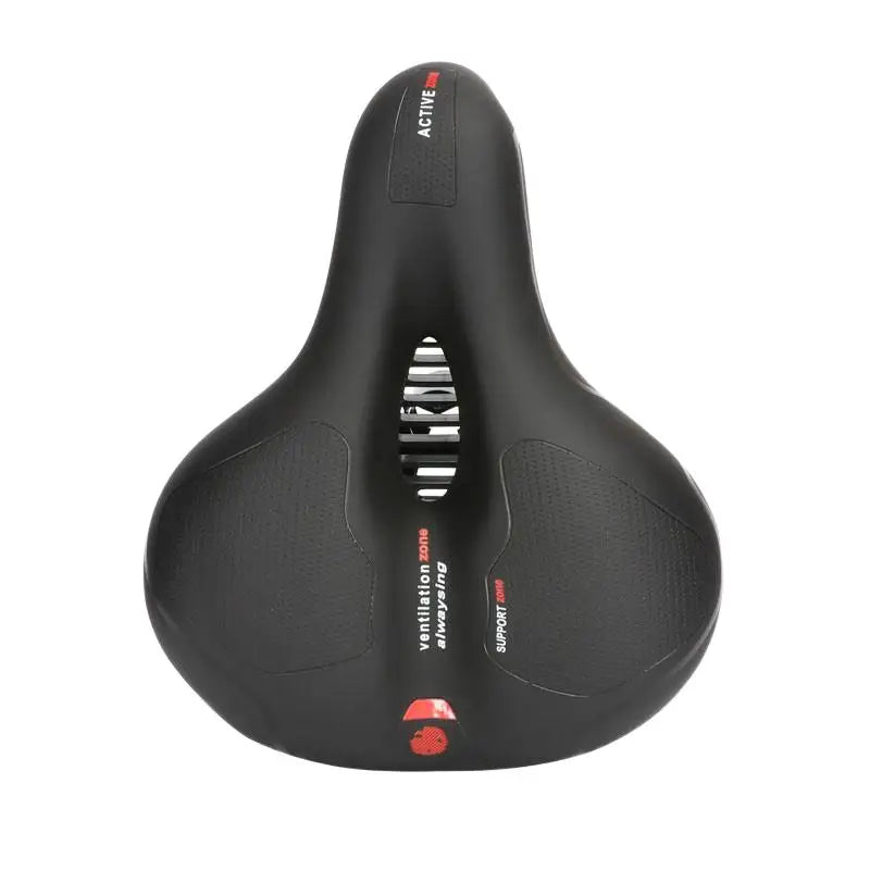 Hollow Breathable Bike Saddle – Shock‑Absorbing MTB & Road Bicycle Seat with Memory Foam & Reflective Strip
