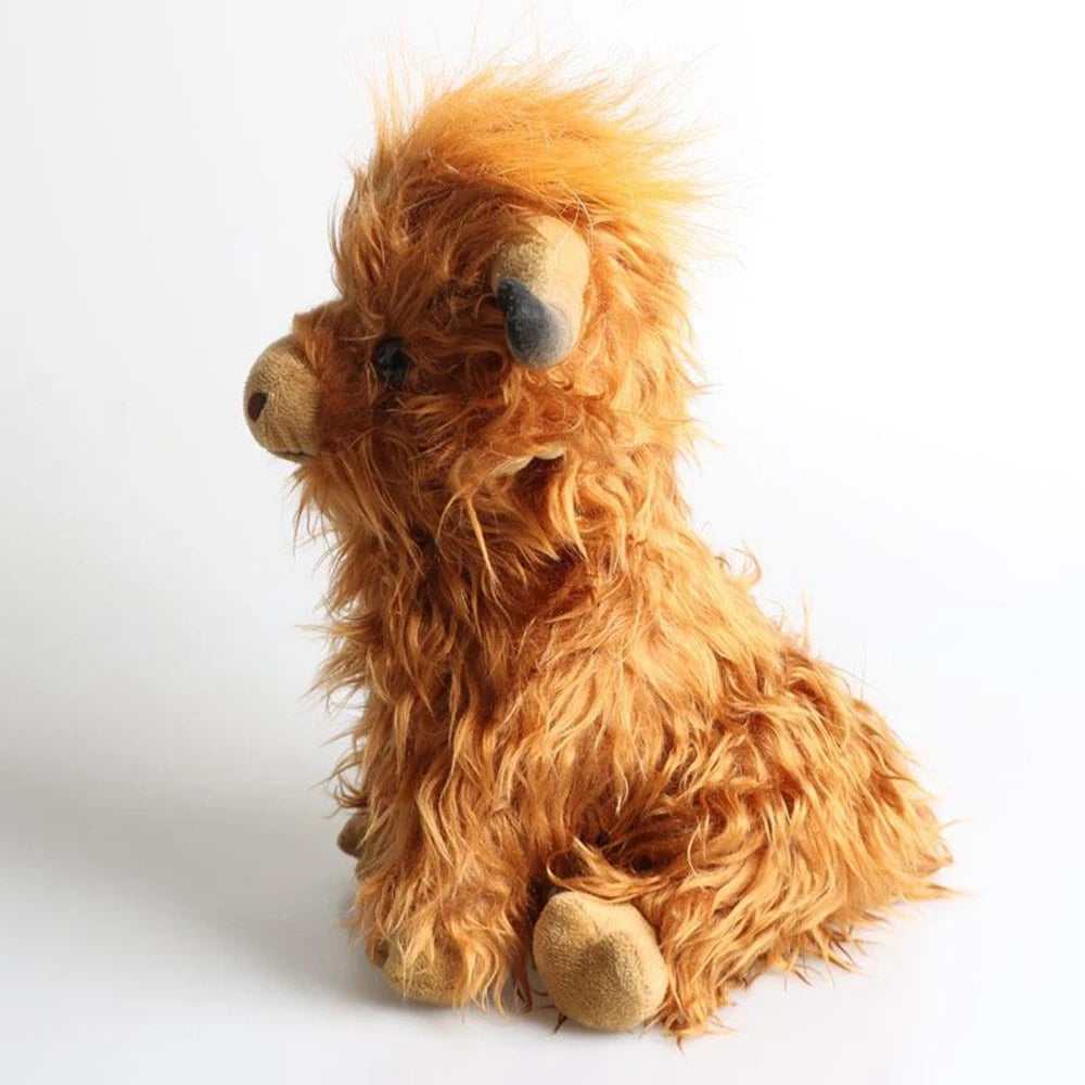 25cm Blue Scottish Highland Cow Plush Toy – Soft, Realistic Stuffed Animal for Kids & Collectors