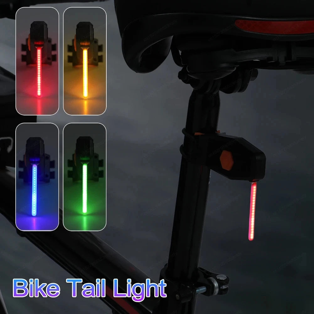 USB Rechargeable Waterproof Bike Tail Light – LED Rear Lamp with Multiple Lighting Modes for Cycling Safety