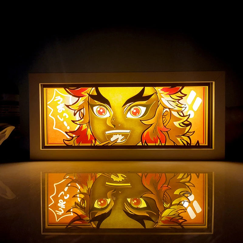 Demon Slayer 3D Paper-Cut Light Box β Remote Control LED Anime Night Lamp for Bedroom & Gift