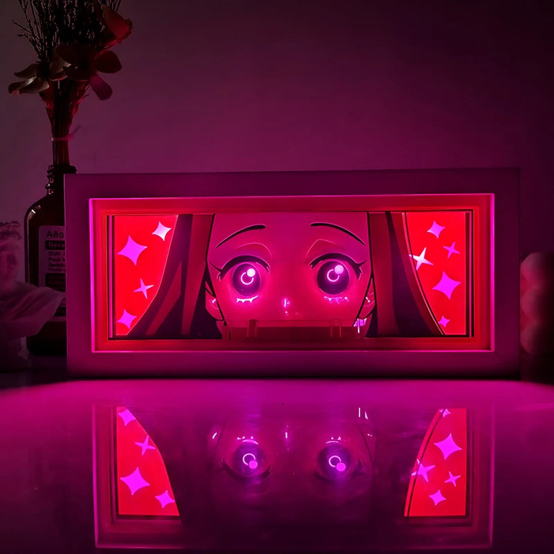 Demon Slayer 3D Paper-Cut Light Box β Remote Control LED Anime Night Lamp for Bedroom & Gift