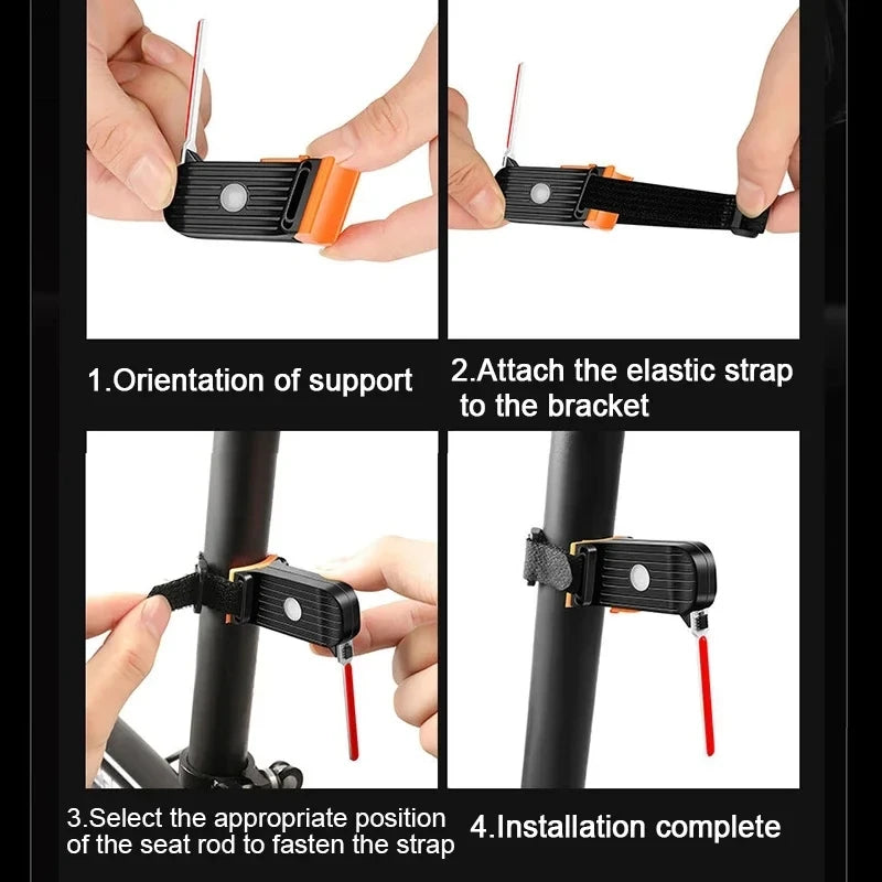 USB Rechargeable Waterproof Bike Tail Light – LED Rear Lamp with Multiple Lighting Modes for Cycling Safety