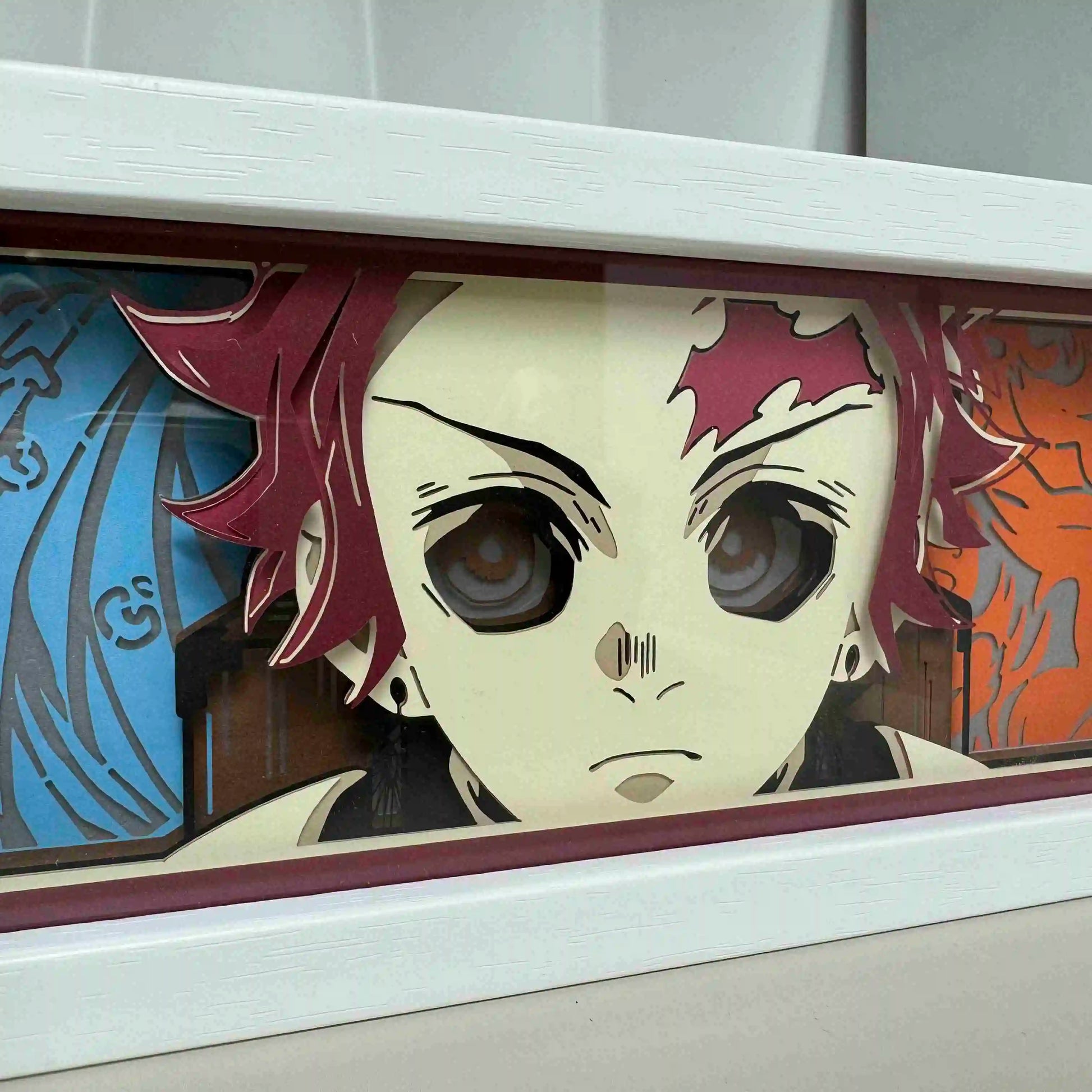 Demon Slayer 3D Paper-Cut Light Box β Remote Control LED Anime Night Lamp for Bedroom & Gift
