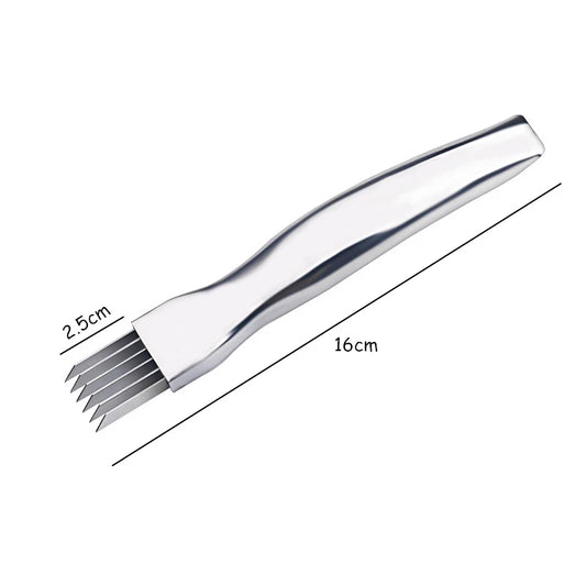 Stainless Steel Onion Slicer & Vegetable Holder – KC0148 Kitchen Cutter Guide | Dishwasher Safe