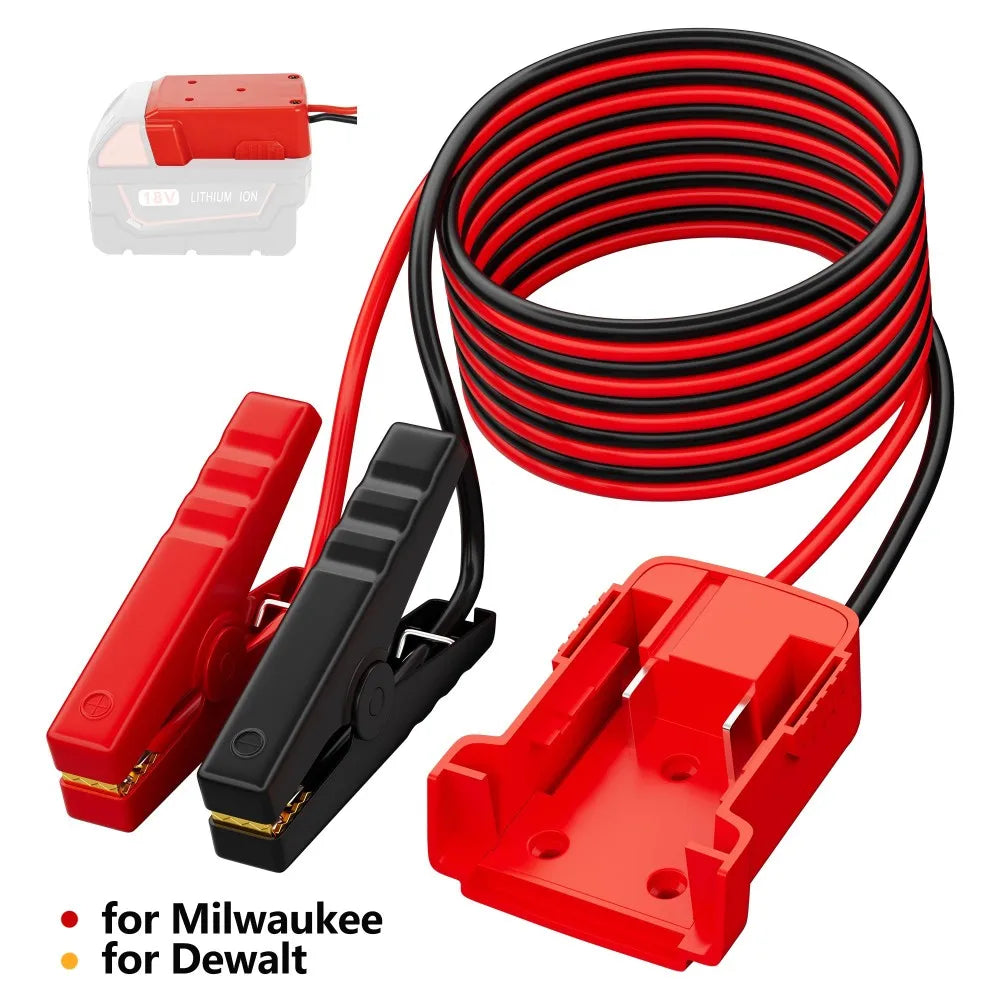 Heavy-Duty Car Battery Igniter Jump Starter Cable Kit – Compatible with Milwaukee, Dewalt, Makita – 12AWG Automotive Emergency Power Line