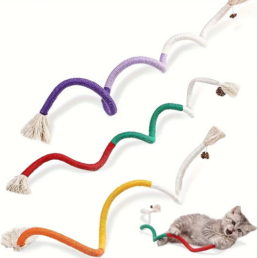 Cotton Cat Chew Toy for Teeth Cleaning – Catnip Rope Interactive Teething Toy for Indoor Cats