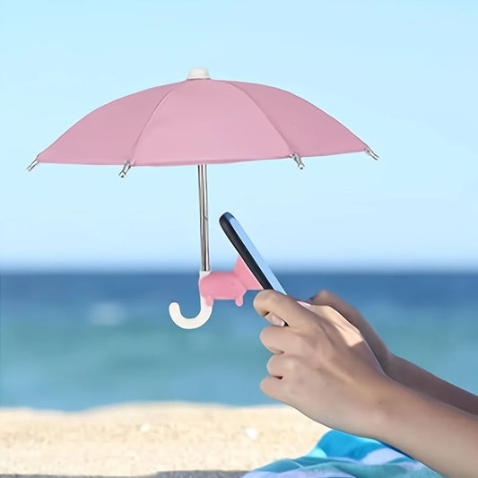 Mini Phone Umbrella Sunshade – Portable Suction-Cup Anti-Glare Cover for iPhone, Samsung & Smartphones