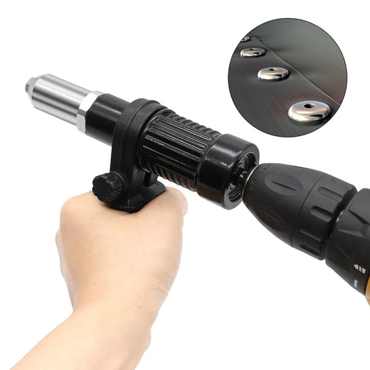 Electric Rivet Nut Drill Adapter 2.4–4.8mm – Cordless Riveting Tool Kit Attachment | Heavy-Duty Conversion Head