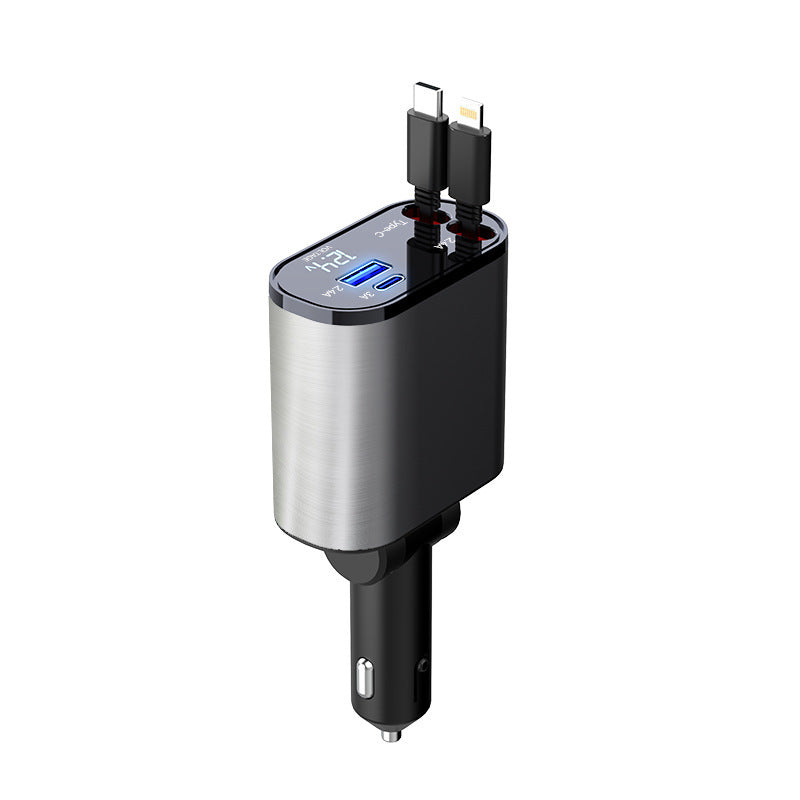 100 W USB‑C + USB‑A Metal Car Charger – Super Fast PD Charging Adapter