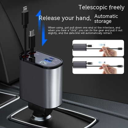 100 W USB‑C + USB‑A Metal Car Charger – Super Fast PD Charging Adapter