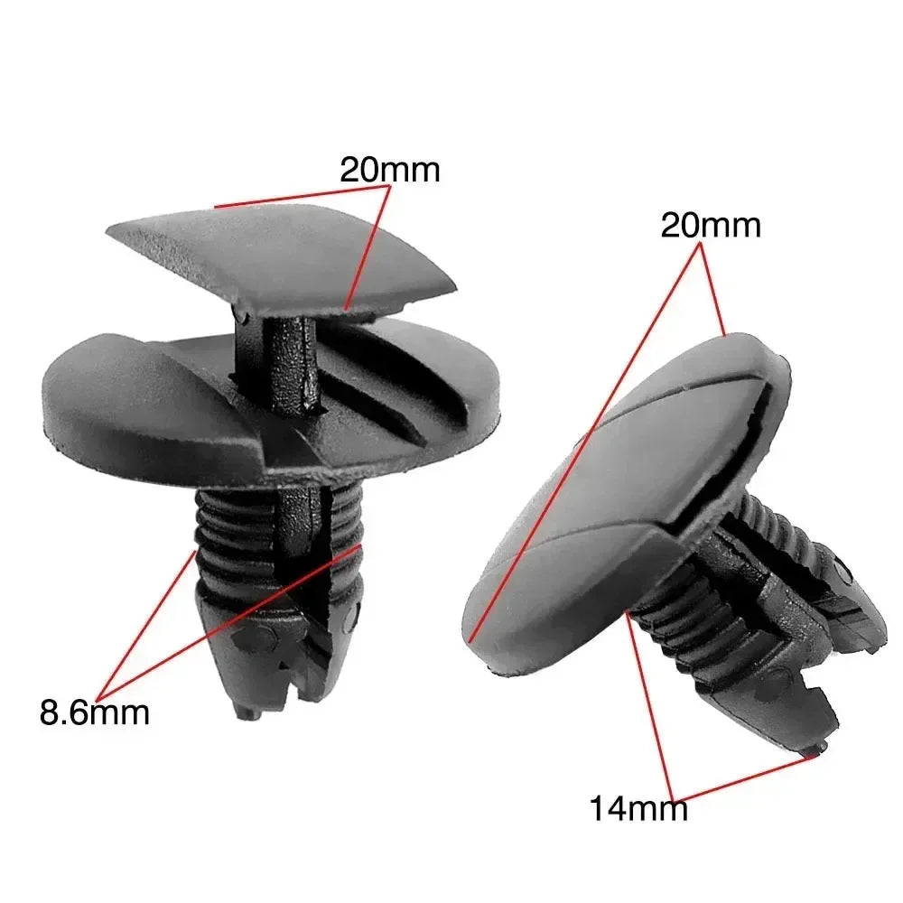 20/50/100 PCS Universal Car Bumper Clip & Fastener Kit – Push Retainer for Fender & Mudguard Repairs