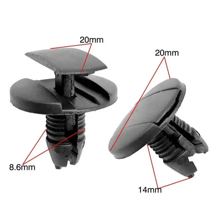 20/50/100 PCS Universal Car Bumper Clip & Fastener Kit – Push Retainer for Fender & Mudguard Repairs