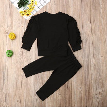 Newborn Baby Ruffles Jumper & Pants Set – Soft Long Sleeve 2-Piece Fall Outfit