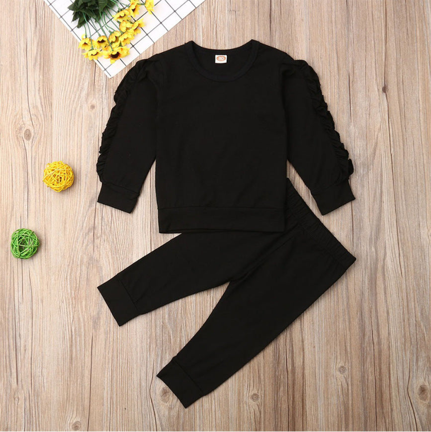 Newborn Baby Ruffles Jumper & Pants Set – Soft Long Sleeve 2-Piece Fall Outfit
