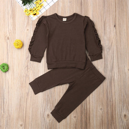 Newborn Baby Ruffles Jumper & Pants Set – Soft Long Sleeve 2-Piece Fall Outfit