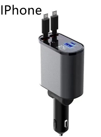 100 W USB‑C + USB‑A Metal Car Charger – Super Fast PD Charging Adapter