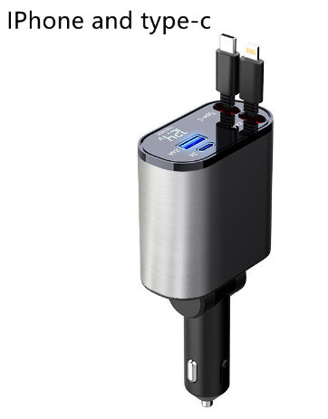 100 W USB‑C + USB‑A Metal Car Charger – Super Fast PD Charging Adapter