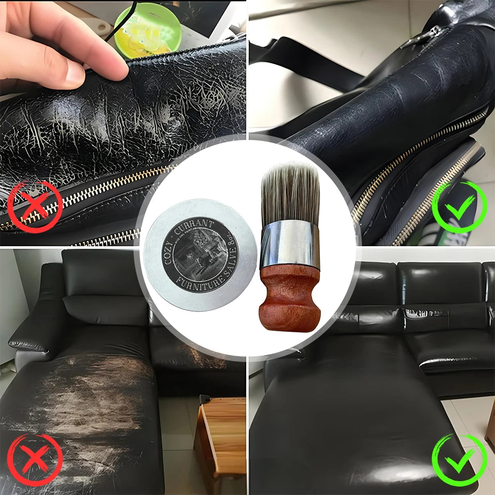 All-Natural Leather Conditioner Cream – 120ml, 240ml & 480ml Options with Brush – Car & Furniture Leather Care