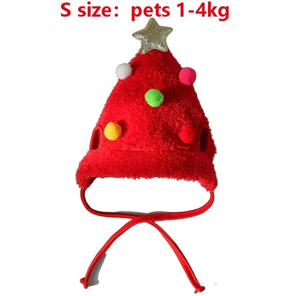 Christmas Pet Costume Set – Santa Hat & Scarf for Cats and Small Dogs | Holiday Dress-Up Outfit