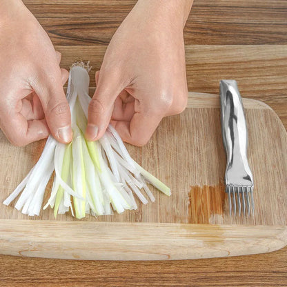 Stainless Steel Onion Slicer & Vegetable Holder – KC0148 Kitchen Cutter Guide | Dishwasher Safe