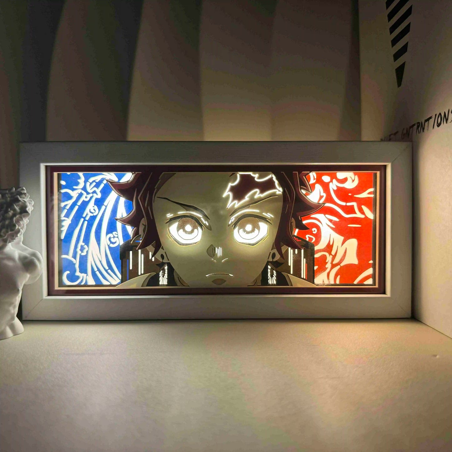 Demon Slayer 3D Paper-Cut Light Box – Remote Control LED Anime Night Lamp for Bedroom & Gift