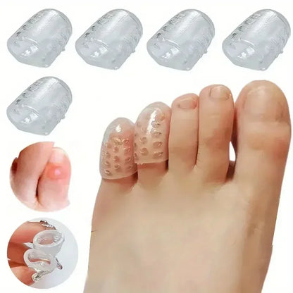 Transparent Soft Silicone Toe Caps – Anti-Friction Blister Protector for Foot Pain Relief and Foot Care