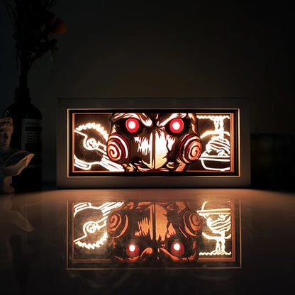 Demon Slayer 3D Paper-Cut Light Box – Remote Control LED Anime Night Lamp for Bedroom & Gift