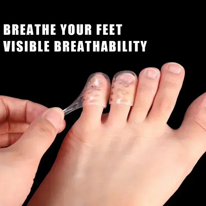Transparent Soft Silicone Toe Caps – Anti-Friction Blister Protector for Foot Pain Relief and Foot Care