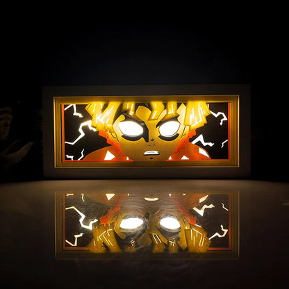 Demon Slayer 3D Paper-Cut Light Box – Remote Control LED Anime Night Lamp for Bedroom & Gift
