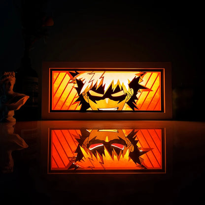 Demon Slayer 3D Paper-Cut Light Box – Remote Control LED Anime Night Lamp for Bedroom & Gift