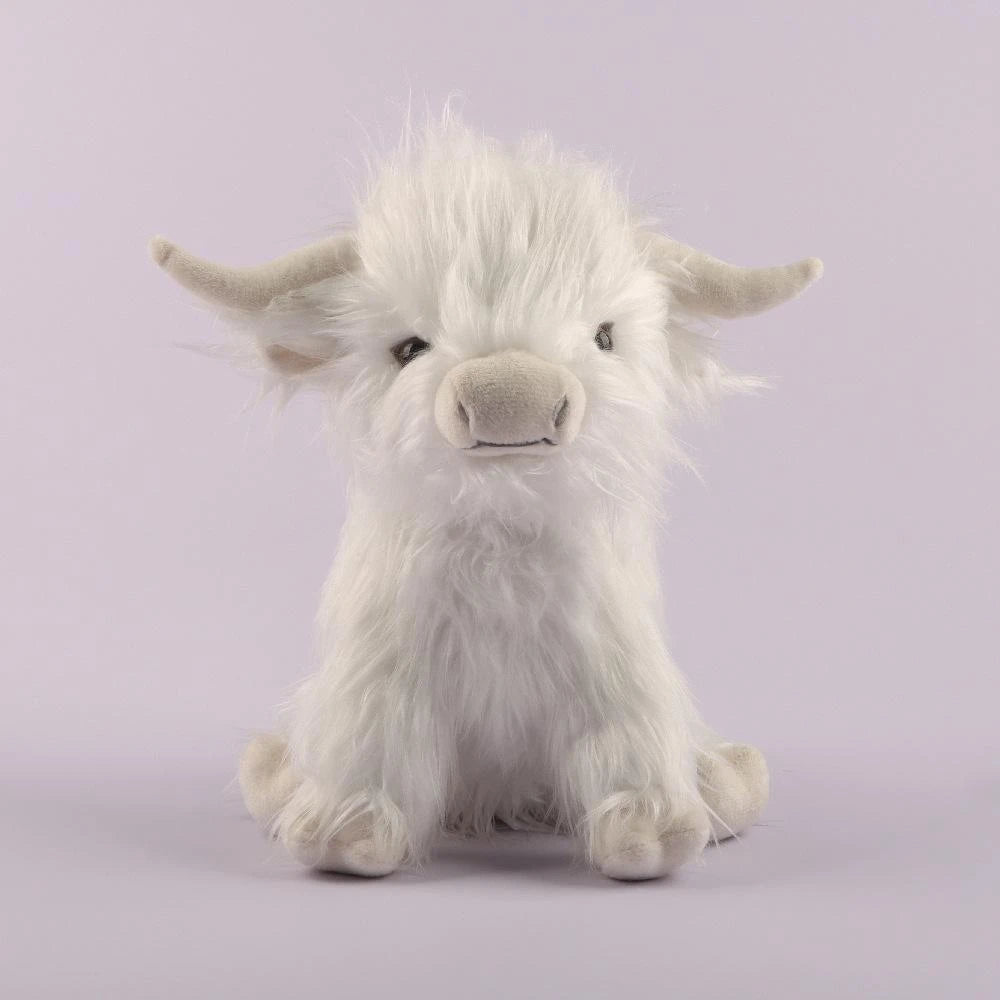 25cm Blue Scottish Highland Cow Plush Toy – Soft, Realistic Stuffed Animal for Kids & Collectors