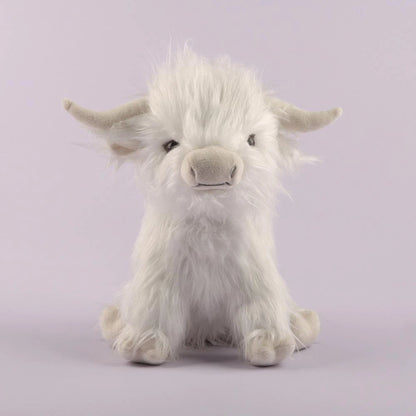 25cm Blue Scottish Highland Cow Plush Toy – Soft, Realistic Stuffed Animal for Kids & Collectors