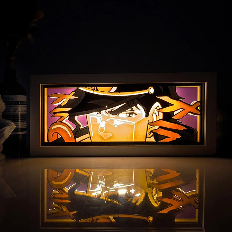 Demon Slayer 3D Paper-Cut Light Box – Remote Control LED Anime Night Lamp for Bedroom & Gift