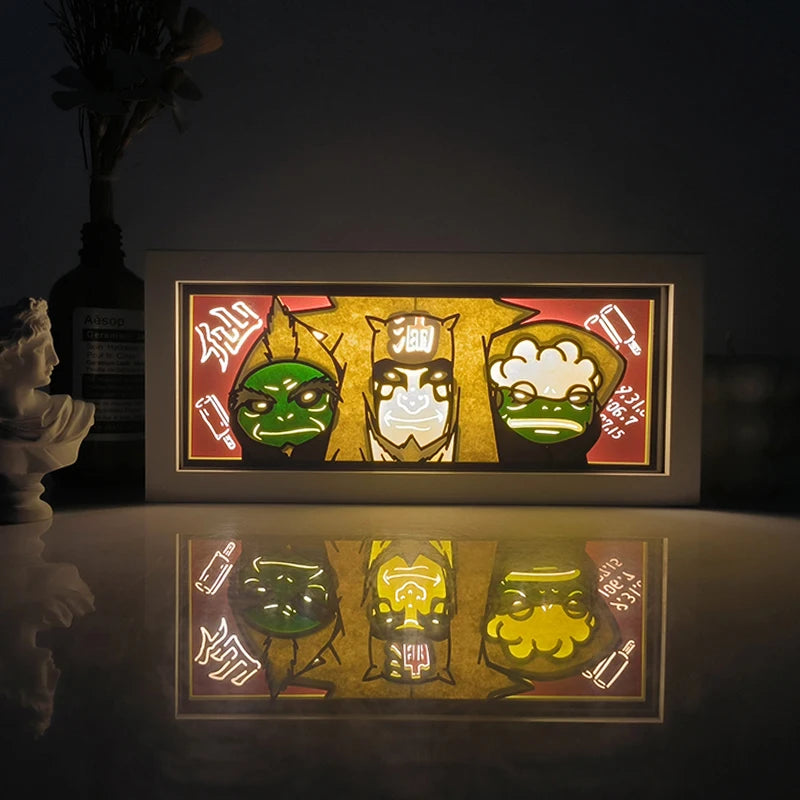 Demon Slayer 3D Paper-Cut Light Box – Remote Control LED Anime Night Lamp for Bedroom & Gift