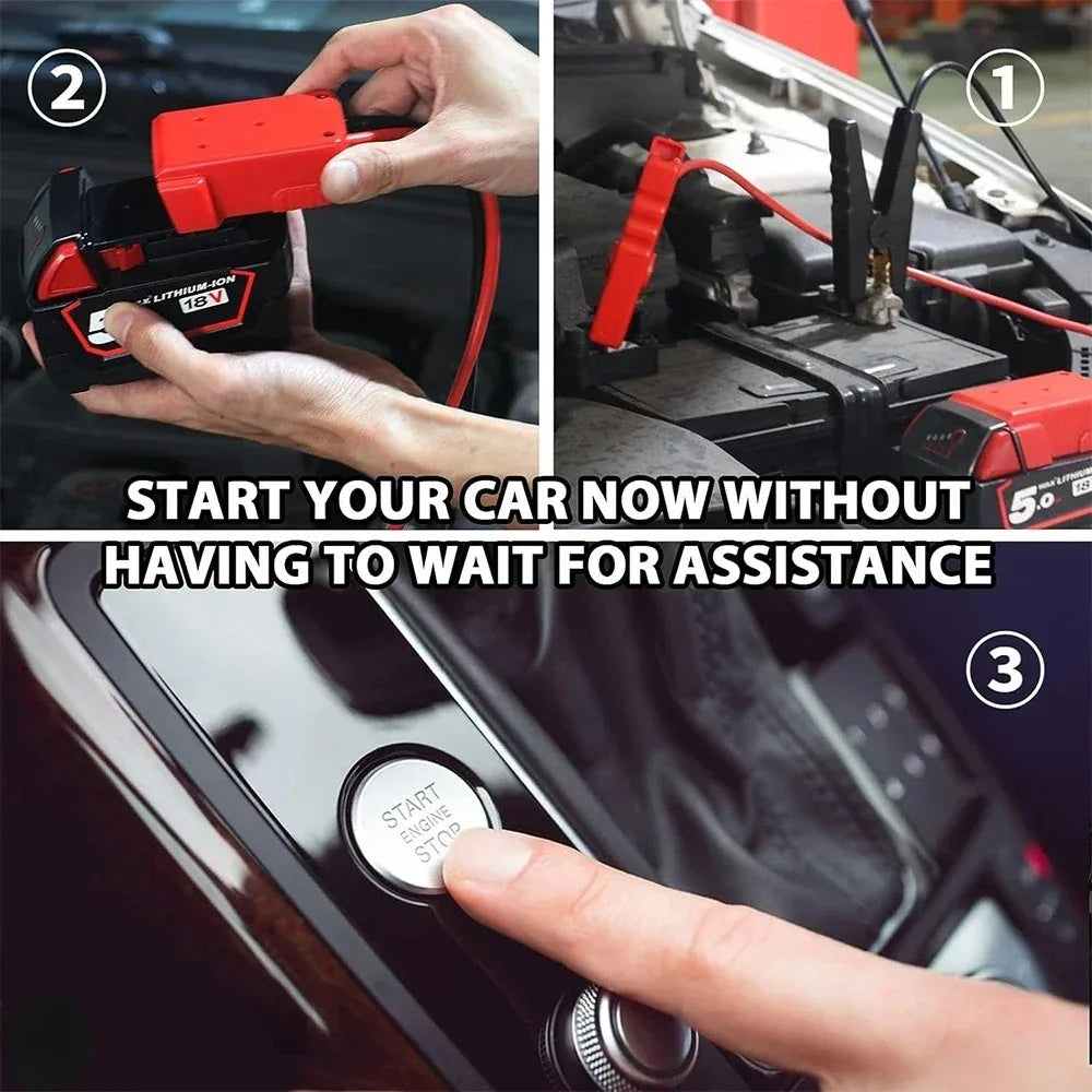 Heavy-Duty Car Battery Igniter Jump Starter Cable Kit – Compatible with Milwaukee, Dewalt, Makita – 12AWG Automotive Emergency Power Line