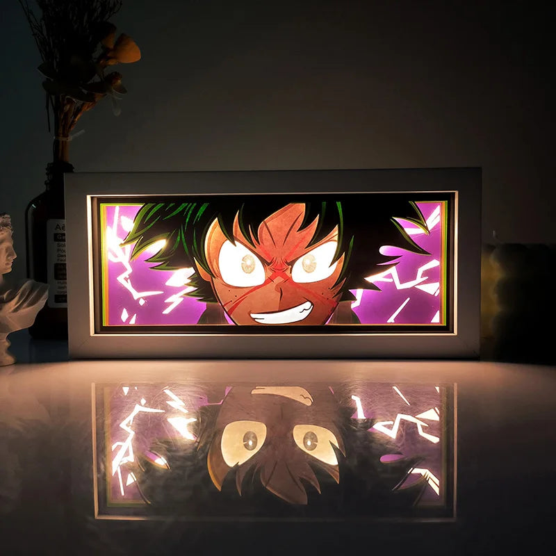 Demon Slayer 3D Paper-Cut Light Box – Remote Control LED Anime Night Lamp for Bedroom & Gift