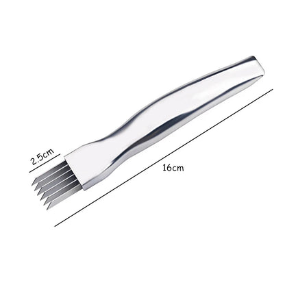 Stainless Steel Onion Slicer & Vegetable Holder – KC0148 Kitchen Cutter Guide | Dishwasher Safe