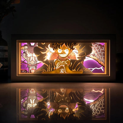 Demon Slayer 3D Paper-Cut Light Box – Remote Control LED Anime Night Lamp for Bedroom & Gift