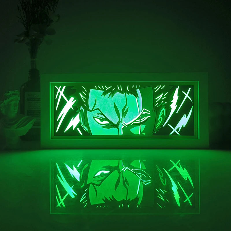 Demon Slayer 3D Paper-Cut Light Box – Remote Control LED Anime Night Lamp for Bedroom & Gift