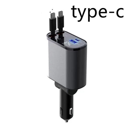 100 W USB‑C + USB‑A Metal Car Charger – Super Fast PD Charging Adapter