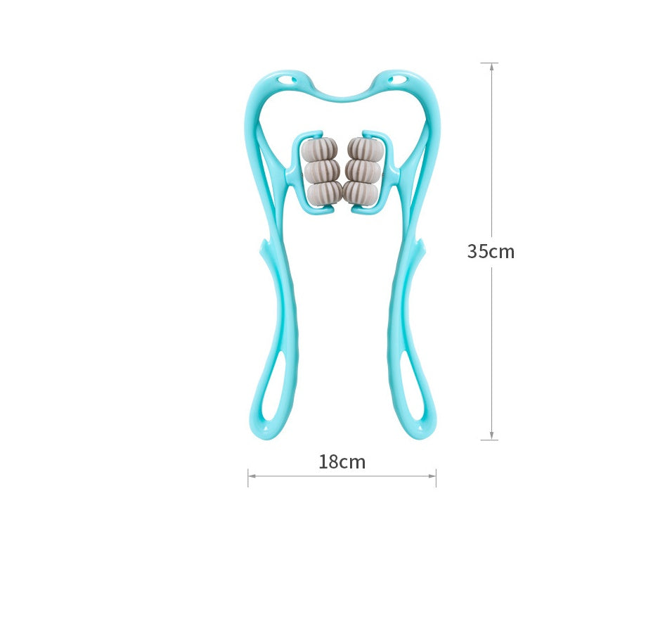 Six-Wheel Manual Neck & Shoulder Massager Roller – Deep Tissue Muscle Relief Tool