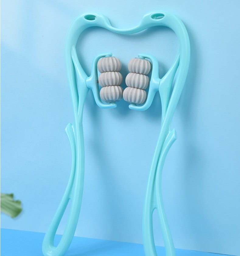 Six-Wheel Manual Neck & Shoulder Massager Roller – Deep Tissue Muscle Relief Tool