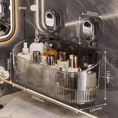 Rotating Glacier-Pattern Suction Cup Shower Shelf – Tool-Free Installation